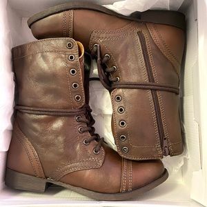 Steve Madden Troopa Brown Leather Boots